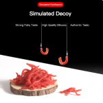 Lifelike Red Worm 100pcs PVC Soft Lures Earthworm Fishing Silicone