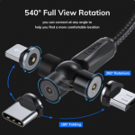 TOPK 540 Rotate Magnetic Cable Fast Charging