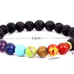 1pcs Bracelet For Men And Women Volcanic Stone Hand Beaded Colored Stone Stretch Hand Jewelry