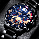 Fashion Mens Stainless Steel Watches Luxury Wristwatch Calendar Luminous Clock